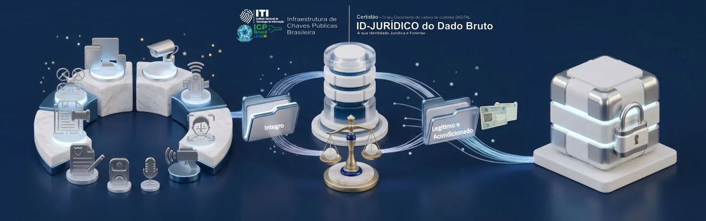 Fluxo: dispositivos e sistemas, Infraestrutura de Chaves Públicas Brasileira, ID-JURÍDICO do Dado Bruto e certidão